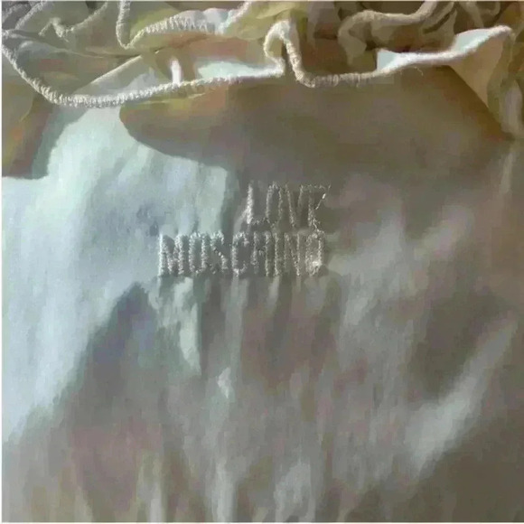 Love Moschino Vintage Women's Cream Ruffled & Belted Coat Size US 12 Fits Like 6 - Picture 5 of 9